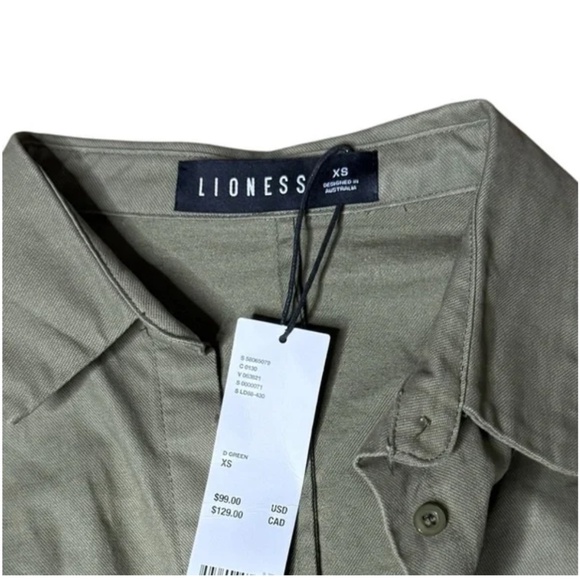 Lioness NWT Cover Girl Army Green Long Sleeve Mini Dress Size XS - Picture 4 of 8